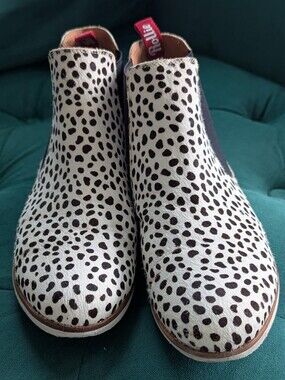 Rollie Nation Snow Leopard Print Lightweight Ponyhair Chelsea Boots